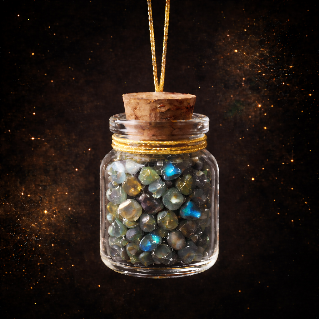 Mystic Veil | Labradorite Crystal Wish Jar