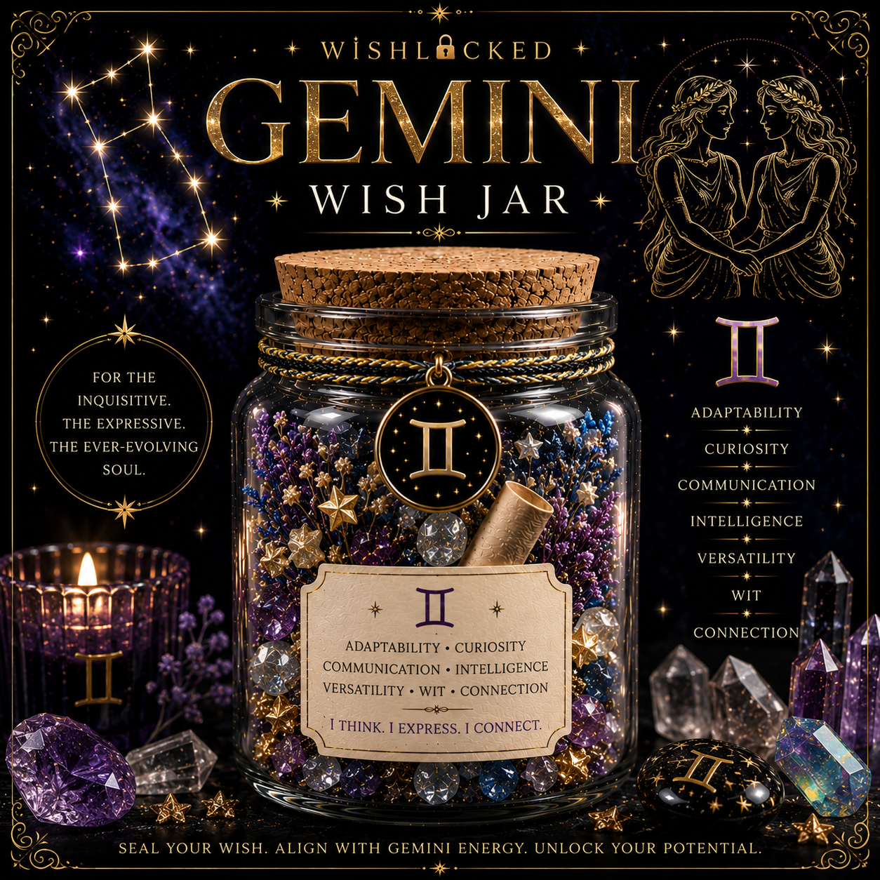 Gemini Zodiac Wish Jar
