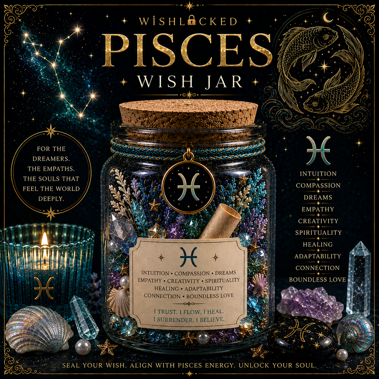 Pisces Zodiac Wish Jar