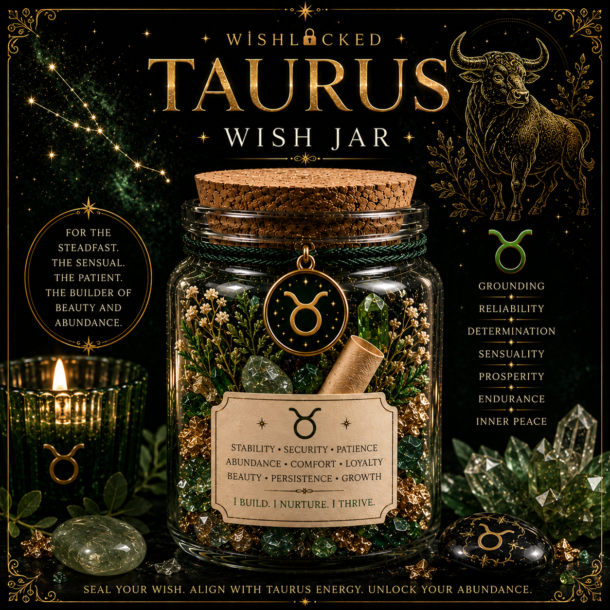 Taurus Zodiac Wish Jar