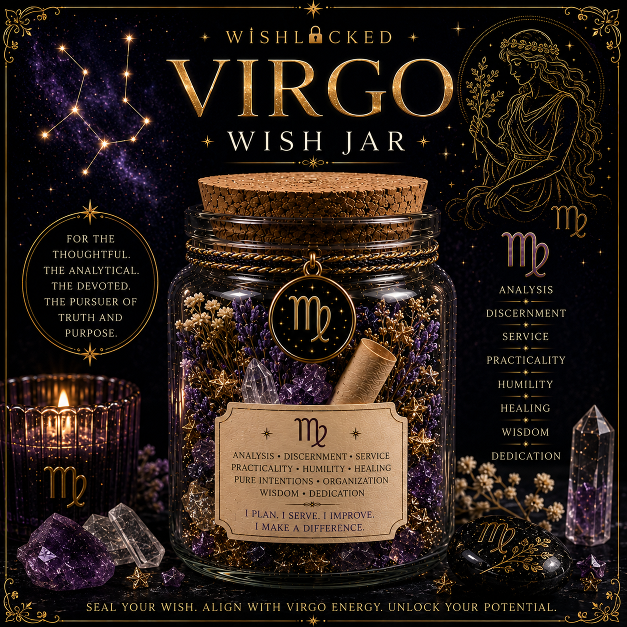 Virgo Zodiac Wish Jar