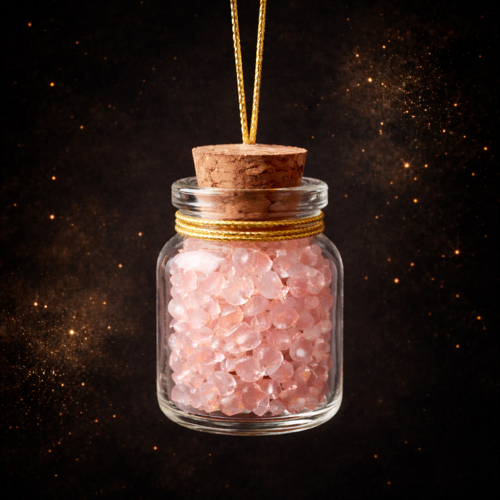 Heart Glow | Rose Quartz Crystal Wish Jar